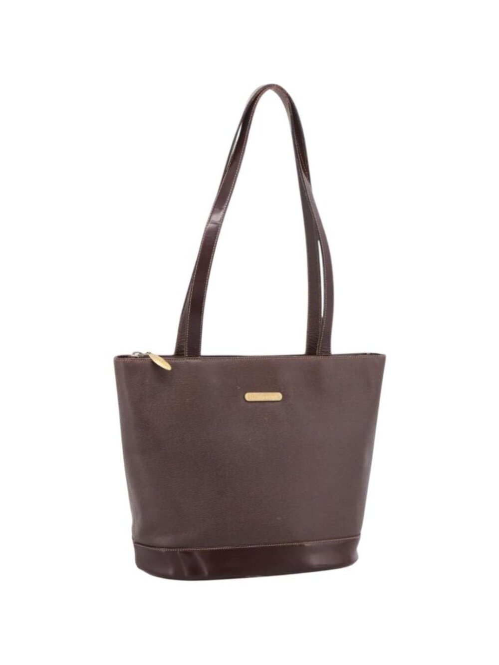 Burberrys Tote Bag Leather Gold Brown